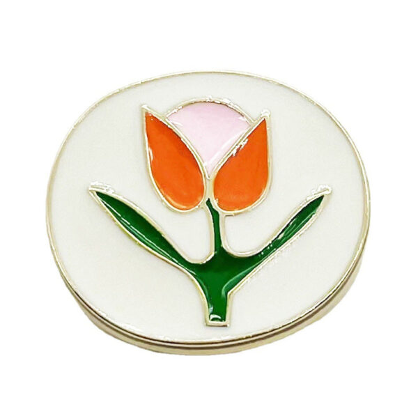 18MM Vintage Hand-Painted Oil-Drop Tulip Metal Buttons 20pcs - Image 5