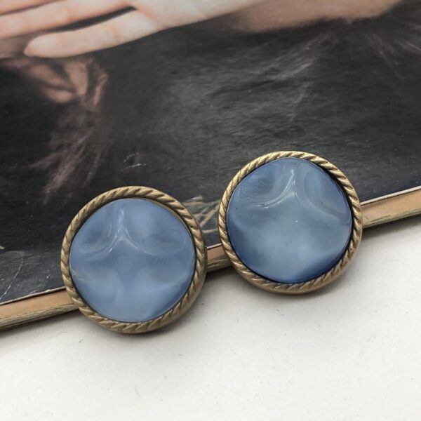 21mm Wave Stone Round Women’s Wool Coat Metal Shank Button 12pcs - Image 6