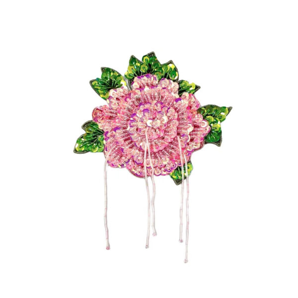 Water-Soluble Flower Embroidered Patches Beads Sequins Pearls 3 Pack - Image 2