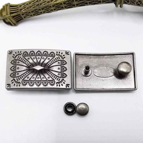28x18MM Antique Silver Floral Metal Tag Rivet Vintage Decorative Studs