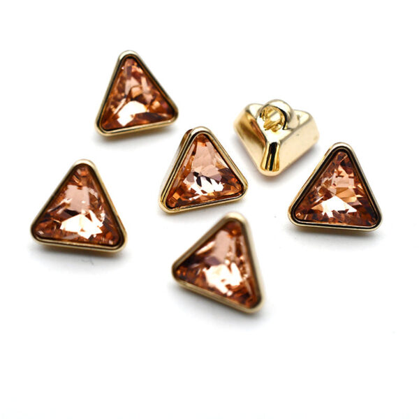 10mm Square and Triangle Glass Shirt Cuff Metal Shank Buttons 20pcs - Image 8