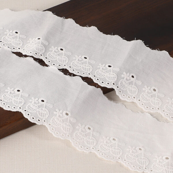 60mm Cherry Cotton Lace Trim for Clothing Hems 16 Yards - Image 4