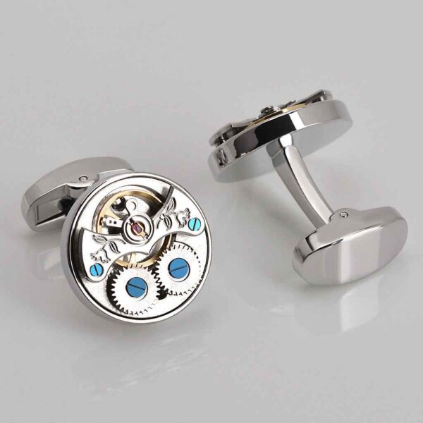 Exposed Tourbillon Watch Movement Cufflinks for Men