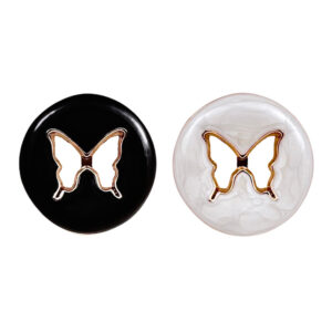 18/23mm Black and White Hollow Butterfly Metal Button 10pcs