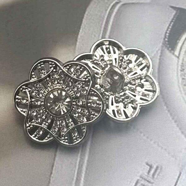 3/4 Inch Floral Crystal Gold Shank Coat Buttons for Women 20pcs