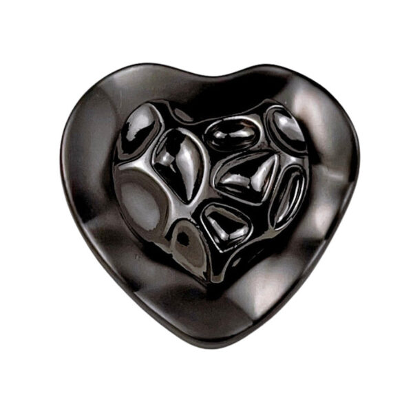 21/25MM Wrinkled Heart Shape Metal Shank Buttons 10pcs - Image 3