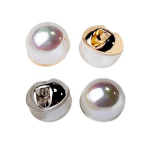 10MM Mabe Pearl Chiffon Shirt Hidden Hole Metal Buttons 20pcs