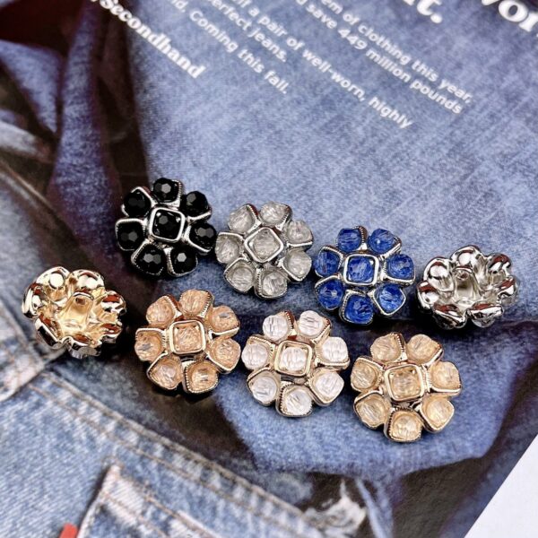Beaded Flower Metal Buttons for Women’s Sweaters & Dresses 20pcs - Image 2
