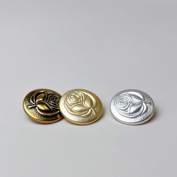 18/23mm Vintage Rose Metal Shank Button for Sweaters 12PCS - Image 2