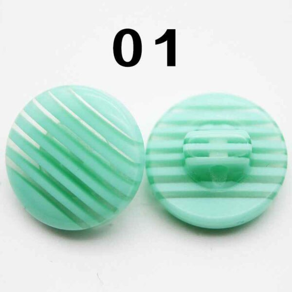 14mm Rainbow Round Shank Striped Resin Buttons for Shirts 50pcs
