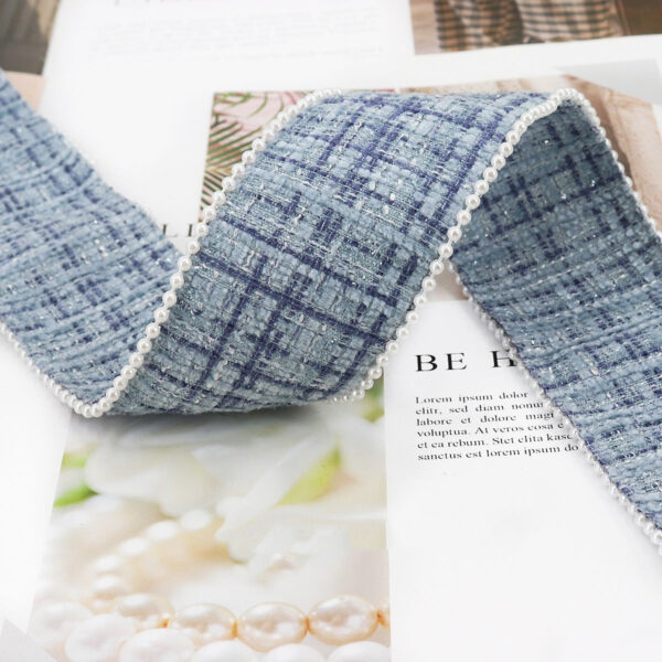 38mm Checkered Flannel Ribbon with Bead Edge 5 Yards - Image 10