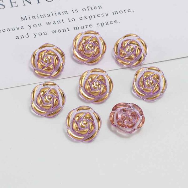 12.5mm Acrylic Candy Color Rose Buttons for Kids' Sweaters 100 Pack