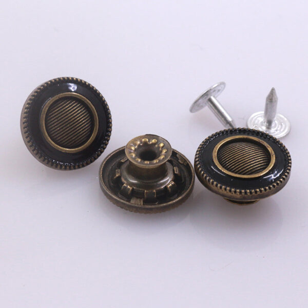 17mm Antique Bronze Metal Alloy Stud Buttons for Denim 100pcs - Image 3