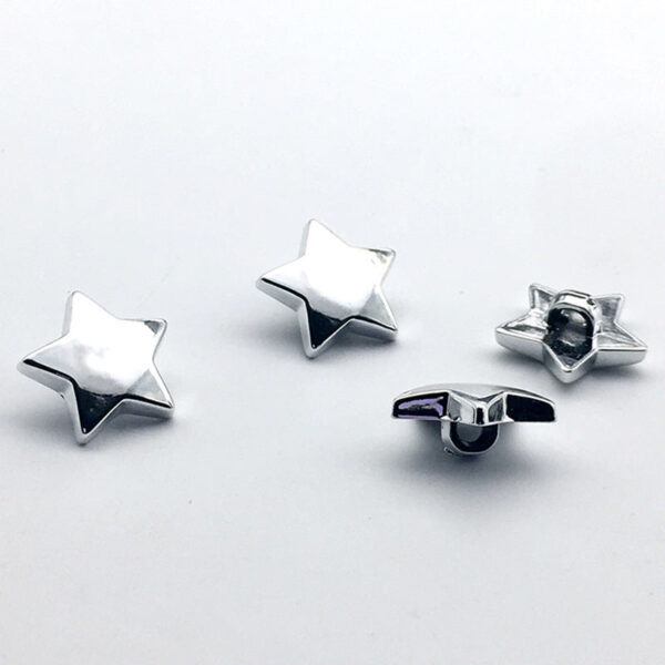 10/15/18mm Gold Silver Star Plastic Shank Buttons 50pcs - Image 5