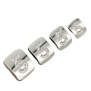 Number 5 Gold Silver Gunmetal Shank Buttons with Rhinestones 50pcs