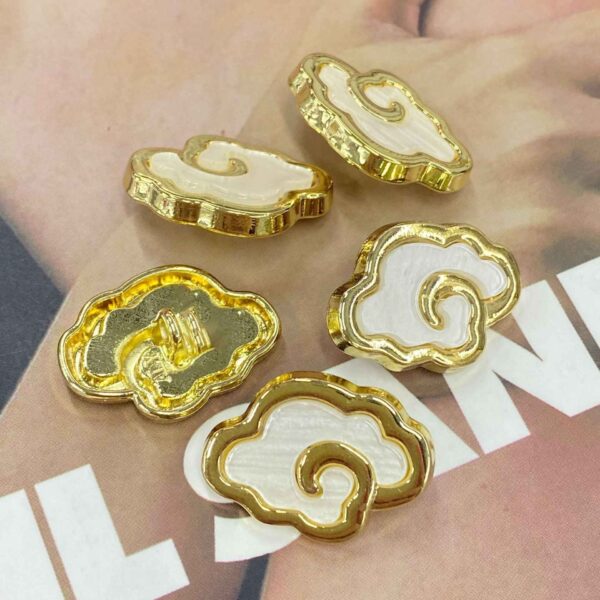 Gold Auspicious Cloud Stone Texture Metal Shank Buttons 20pcs