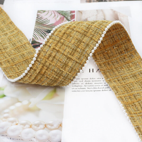 38mm Checkered Flannel Ribbon with Bead Edge 5 Yards - Image 11