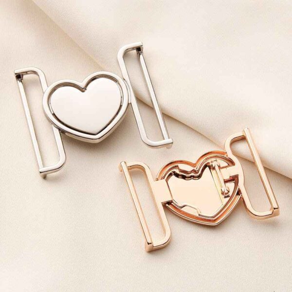 30/40mm Heart-Shaped Belt Buckles - Romantic Metal Clasps 20pcs
