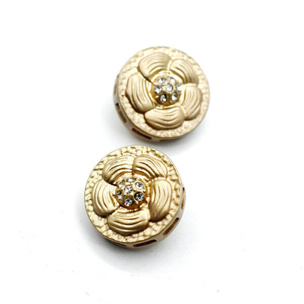 18mm Gold Round Metal Shank Buttons 12pcs - Image 4