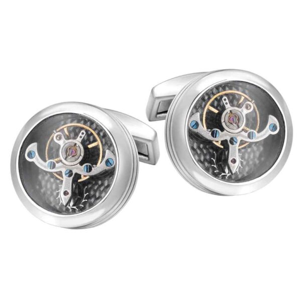 Luxury Tourbillon Watch Movement Cufflinks for Steampunk Men