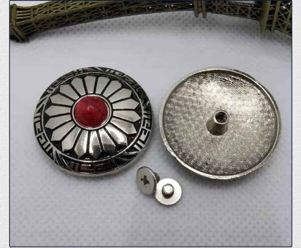 30mm Vintage Alloy Turquoise Chrysanthemum DIY Wallet Button 20 Pack