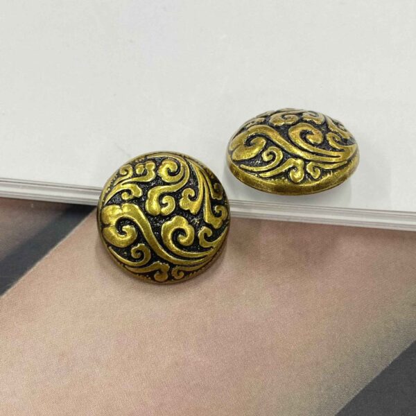 12-23mm Chinese Retro Gold Auspicious Cloud Metal Shank Buttons 20pcs