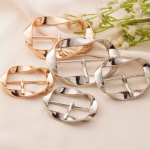 35/40/50mm Gold Silver Flanged Oval Belt Metal Buckles 20pcs