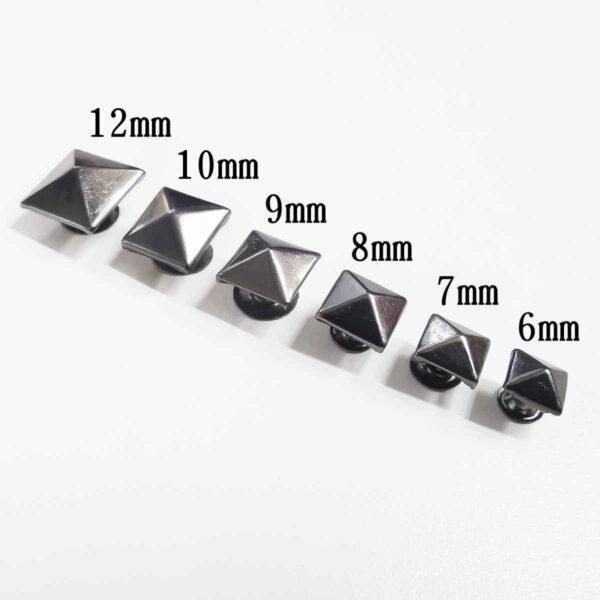 6-12mm Brass Pyramid Stud Rivets Decorative Metal Buttons 120 Pack
