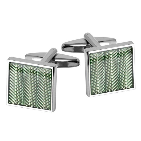 16mm Men's French Cuff Square Cufflinks – Light Green