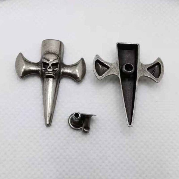 Vintage Silver Skull Cross Rivets Gothic Belt Studs 30pcs