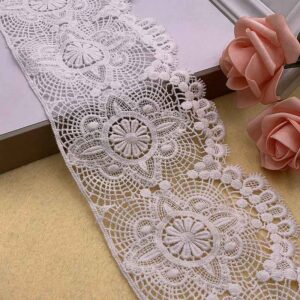 11/15.5cm White Wave Cotton Embroidered Lace Trim 10 Yards