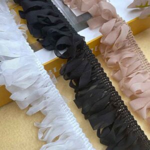 5cm Woven Chiffon Fringe Trim with Tassel Details – 10 Yards