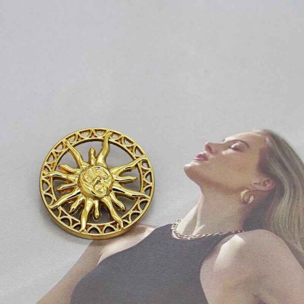 23/25/28MM Golden Sunburst Hollow Round Metal Sew-On Buttons 50pcs
