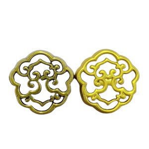 Gold Hollow Auspicious Cloud Metal Shank Buttons for Clothing 20pcs