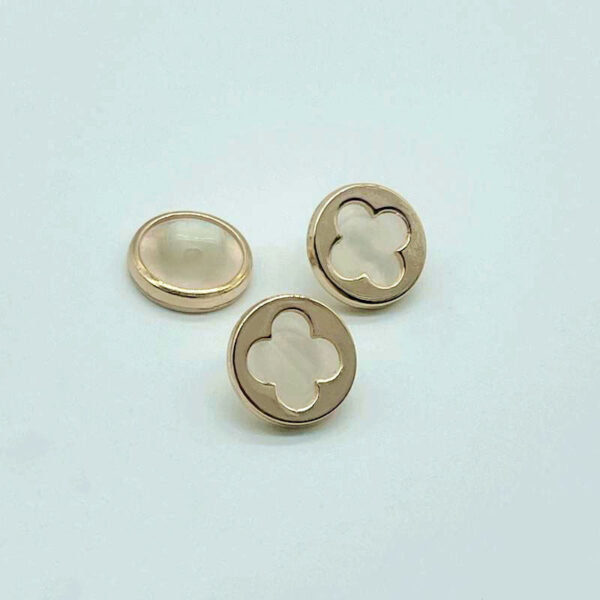 11.5mm Four-Leaf Clover Pearlized Metal Shank Buttons 30PCS - Image 5