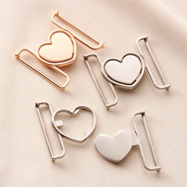30/40mm Heart-Shaped Belt Buckles - Romantic Metal Clasps 20pcs