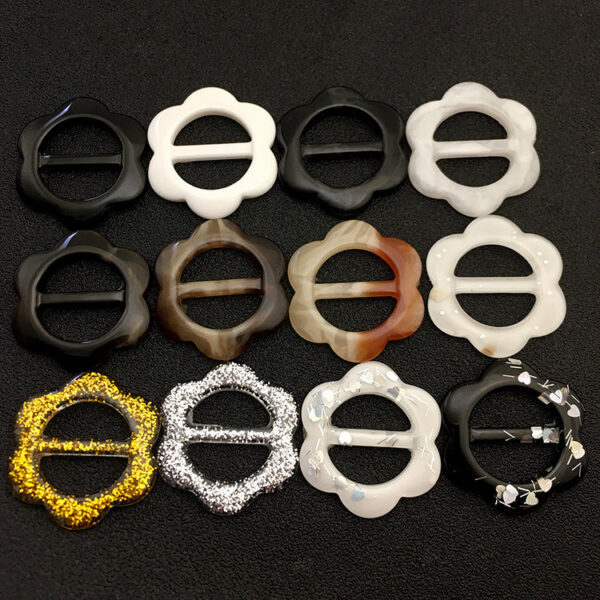 25mm Adjustable Flower Resin Buckle Button for T-Shirts Scarves 10pcs