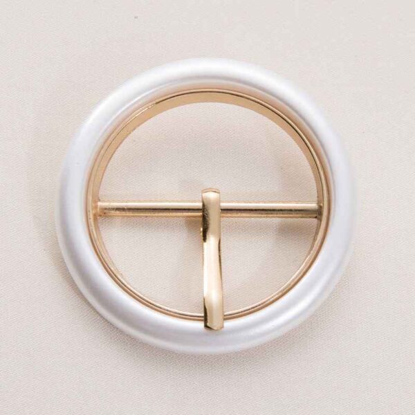 50mm Pearl White Resin Metal Round Adjustable Belt Buckle 20pcs