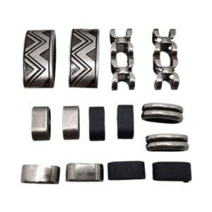 Vintage Silver Black Zinc Alloy Phone Lanyard Clips Cord Locks 70 Pack