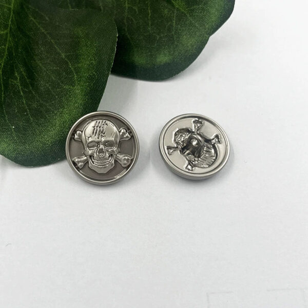 18mm Vintage Skull Decorative Metal Cuff Buttons 100 Pack - Image 3