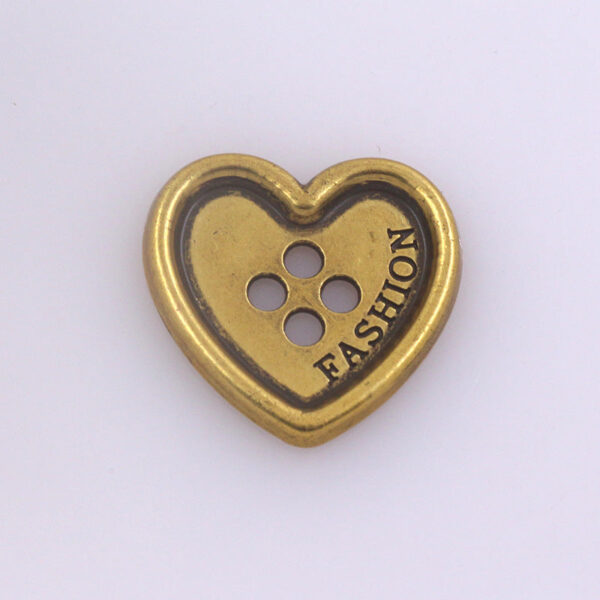 Heart Shaped Metal Buttons Four Holes for Clothing Knitwear 96 Pack - Image 4