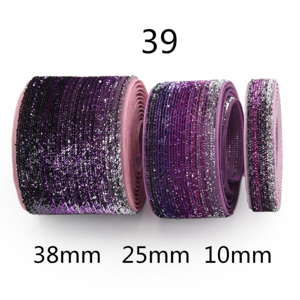 10/25/38mm Gradient Chenille Ribbon with Sparkle 3 Sizes Pack - Image 24
