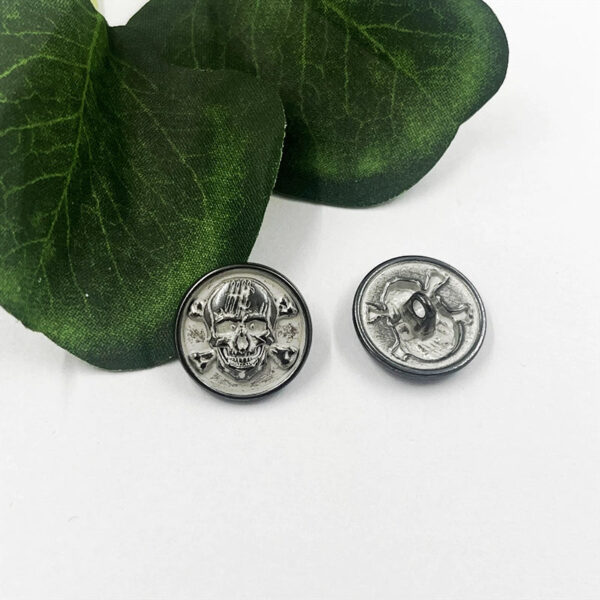 18mm Vintage Skull Decorative Metal Cuff Buttons 100 Pack - Image 2