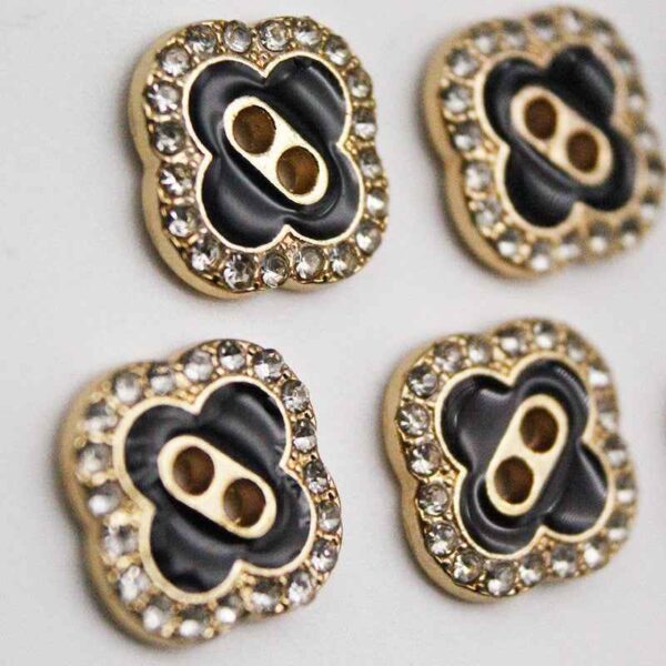 12mm Retro Clover Square 2-Hole Shirt Decorative Metal Buttons 20pcs