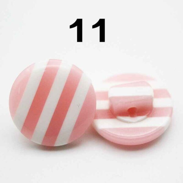 14mm Rainbow Round Shank Striped Resin Buttons for Shirts 50pcs