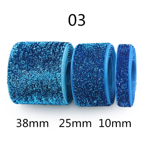10/25/38mm Gradient Chenille Ribbon with Sparkle 3 Sizes Pack - Image 4