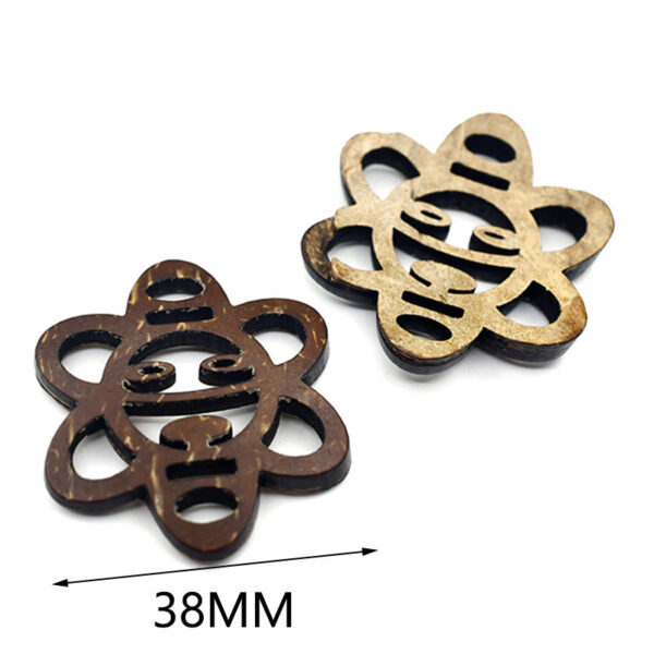 Vintage Flower Frog Coconut Shell DIY Craft Decorative Buttons 10pcs - Image 12