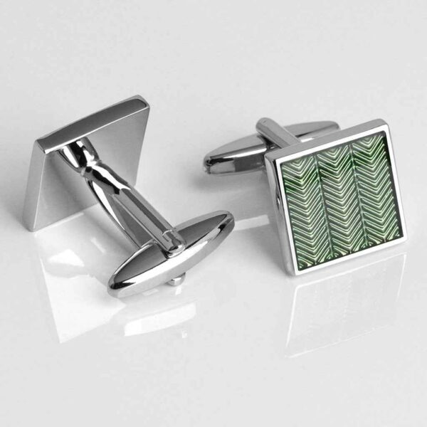 16mm Men's French Cuff Square Cufflinks – Light Green