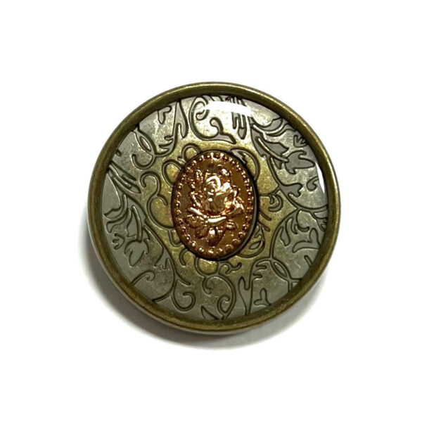 25mm Vintage Resin Rose Gold Spiral Metal Shank Buttons 10pcs - Image 3
