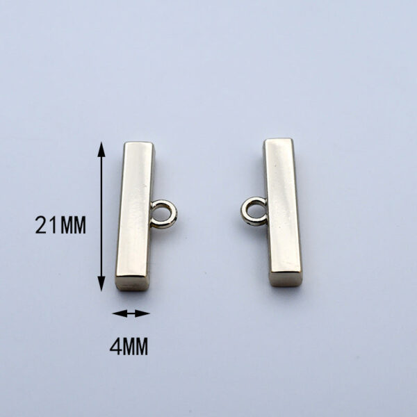 21mm Metal Rectangle Bar Gold Decorative Buttons for Coats 20pcs - Image 2